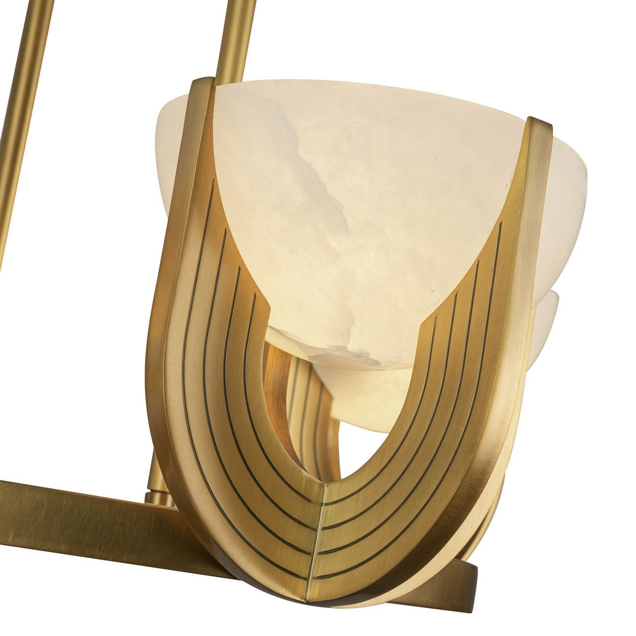 Alora Lighting Colette 27-in Vintage Brass/Alabaster LED Chandelier