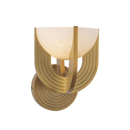 Alora Lighting Colette 7-in Vintage Brass/Alabaster LED Wall Vanity