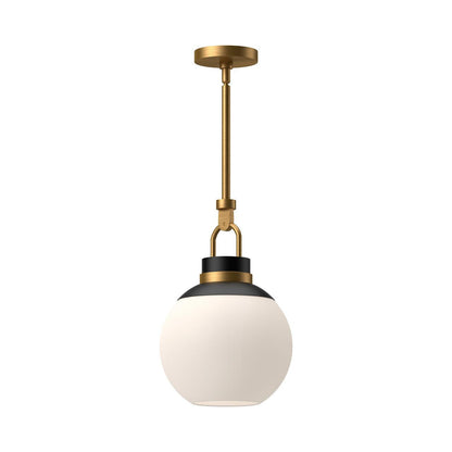 Alora Lighting Copperfield 12-in Pendant Chrome, Opal Matte Glass