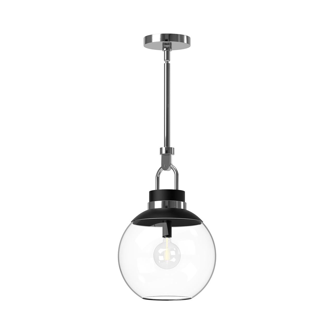 Alora Lighting Copperfield Pendant, 1-Light, Chrome, Clear Glass, 18.38"H
