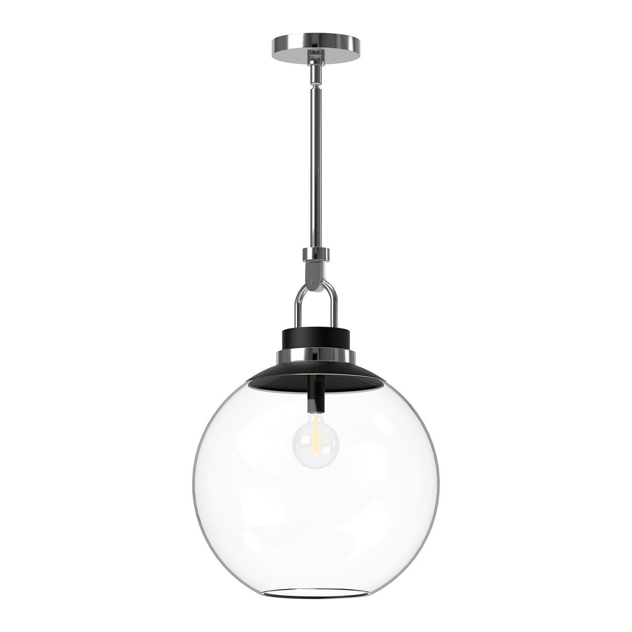 Alora Lighting Copperfield Pendant, 1-Light, Chrome, Clear Glass, 22.25"H