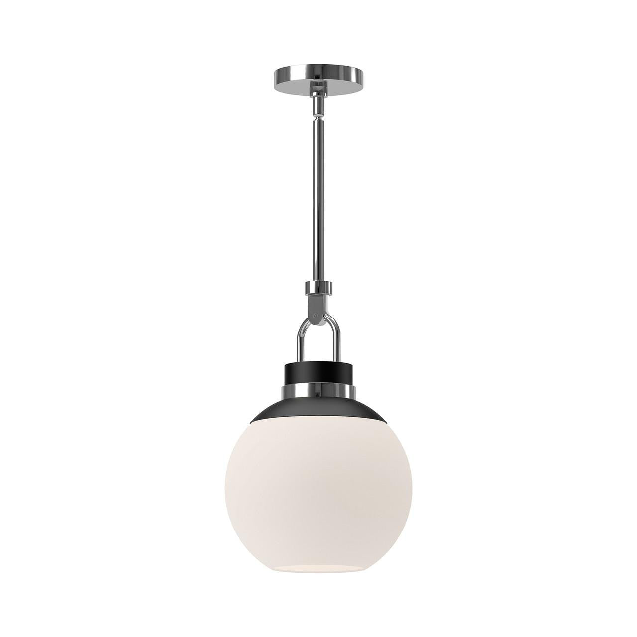 Alora Lighting Copperfield Pendant, 1-Light, Chrome, Opal Matte Glass, 18.38"H