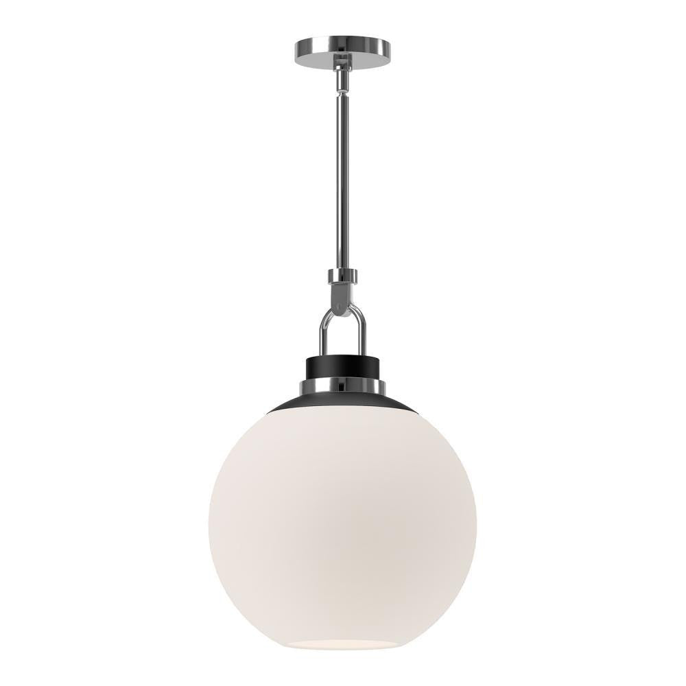 Alora Lighting Copperfield Pendant, 1-Light, Chrome, Opal Matte Glass, 22.25"H