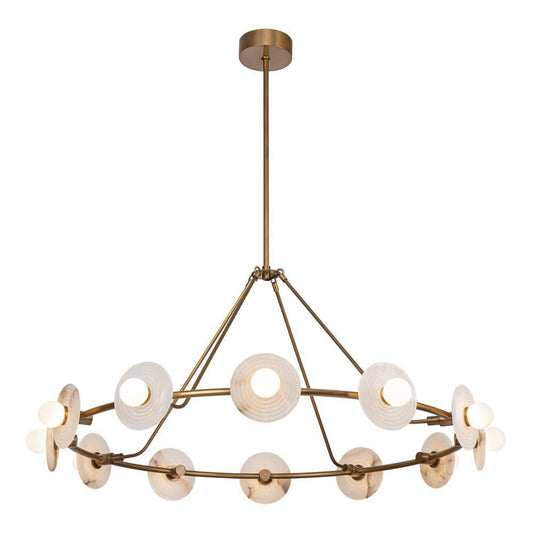 Alora Lighting Dahlia LED Chandelier Vintage Brass