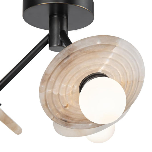 Alora Lighting Dahlia LED Semi Flush Mount Vintage Brass