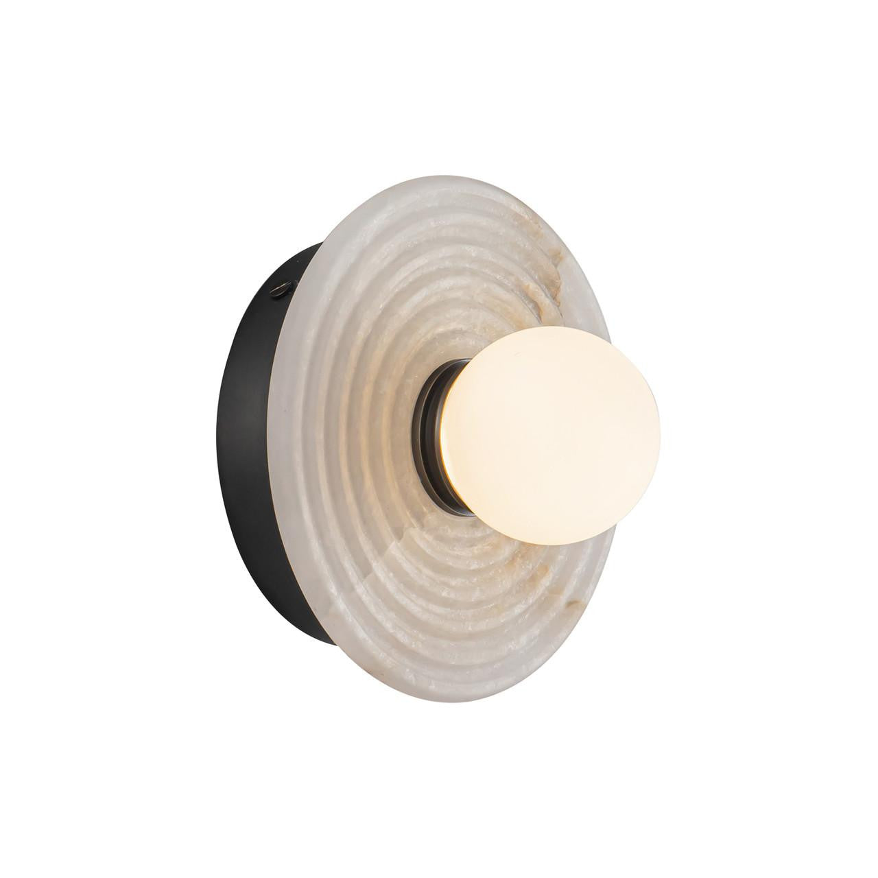 Alora Lighting Dahlia Wall/Vanity Light, 1-Light, LED, Urban Bronze, Alabaster, 6"D