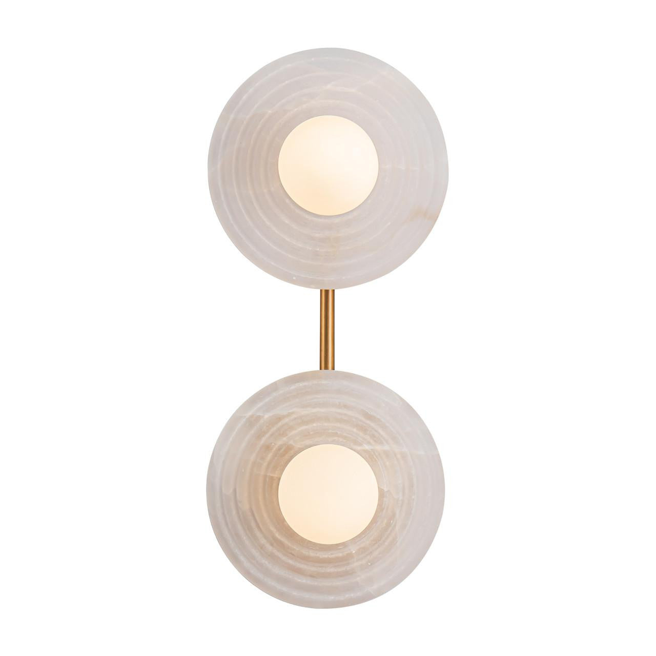 Alora Lighting Dahlia Wall/Vanity Light, 14-Light, LED, Vintage Brass, Alabaster, 13.75"H