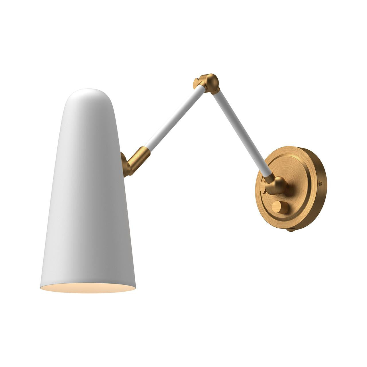 Alora Lighting Daniel Bathroom Wall Sconce, 1-Light, White, Aged Gold, 23.13"E