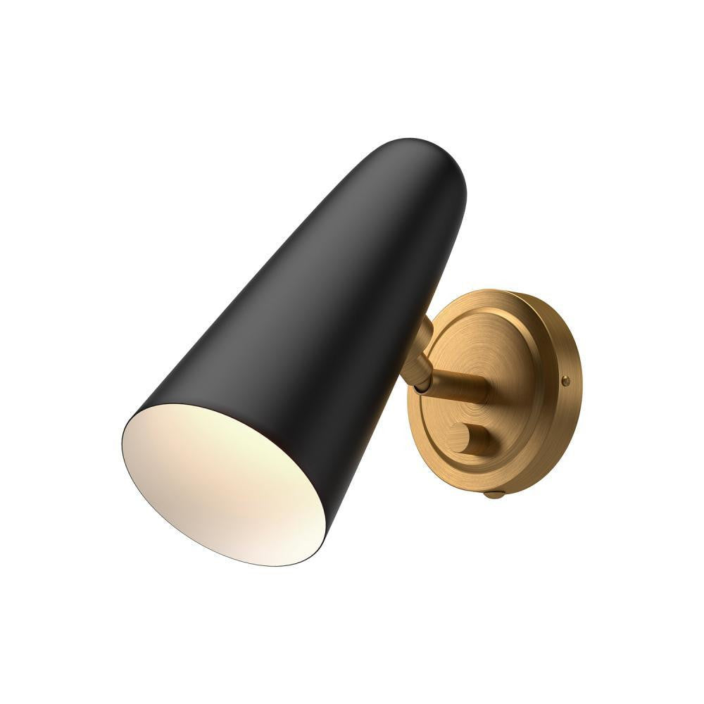 Alora Lighting Daniel 5-in Wall/Vanity Light Aged Gold, Matte Black