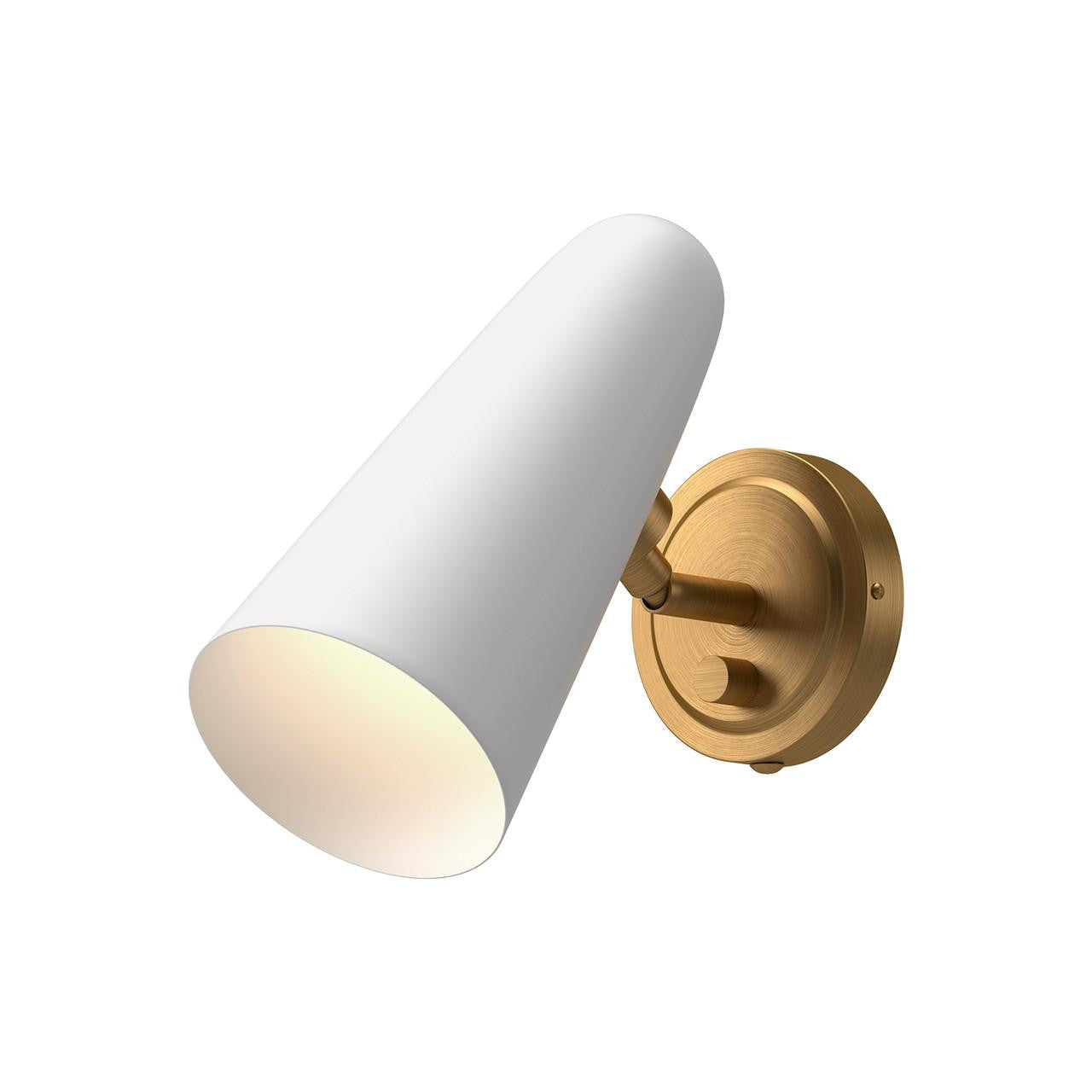 Alora Lighting Daniel Wall Sconce, 1-Light, White, Aged Gold, 10.5"H