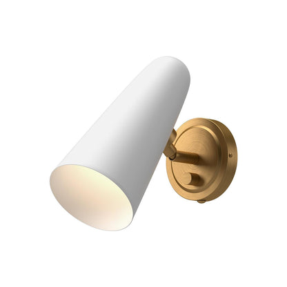 Alora Lighting Daniel Wall Sconce, 1-Light, White, Aged Gold, 10.5"H