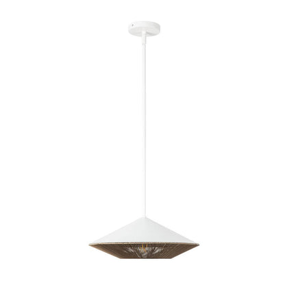 Alora Lighting Daphne 15-in White/Brown Cotton Rope 1 Light Pendant
