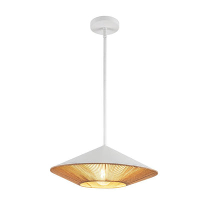 Alora Lighting Daphne 15-in White/Brown Cotton Rope 1 Light Pendant