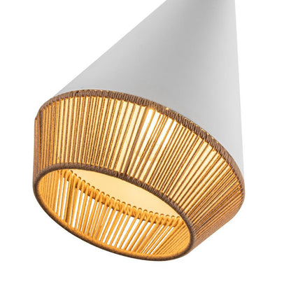 Alora Lighting Daphne 7-in White/Brown Cotton Rope 1 Light Pendant