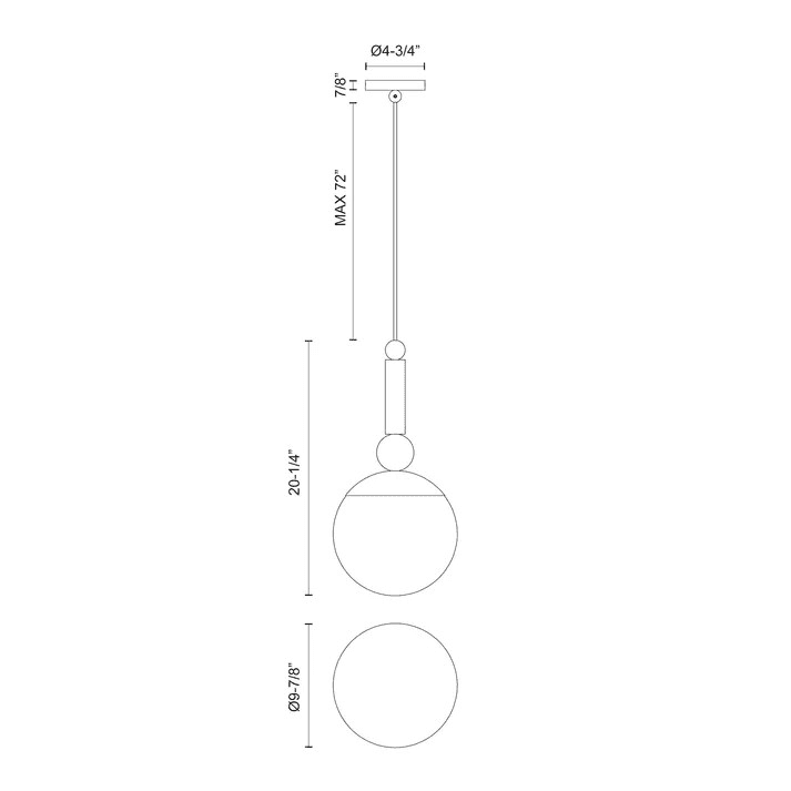 Alora Lighting Delilah Pendant, 1-Light, Brushed Gold, Clear Glass, 20.25"H