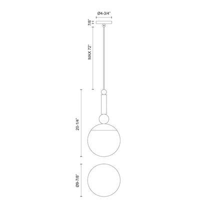 Alora Lighting Delilah Pendant, 1-Light, Brushed Gold, Clear Glass, 20.25"H