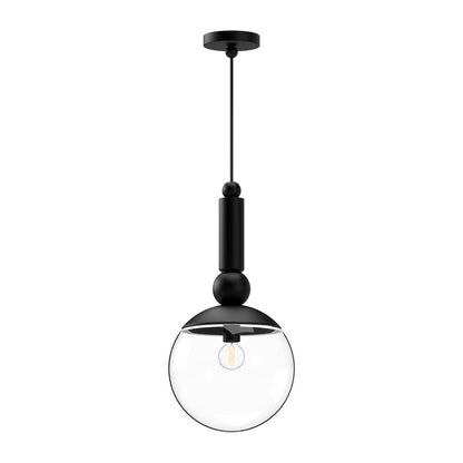 Alora Lighting Delilah Pendant, 1-Light, Matte Black, Clear Glass, 20.25"H