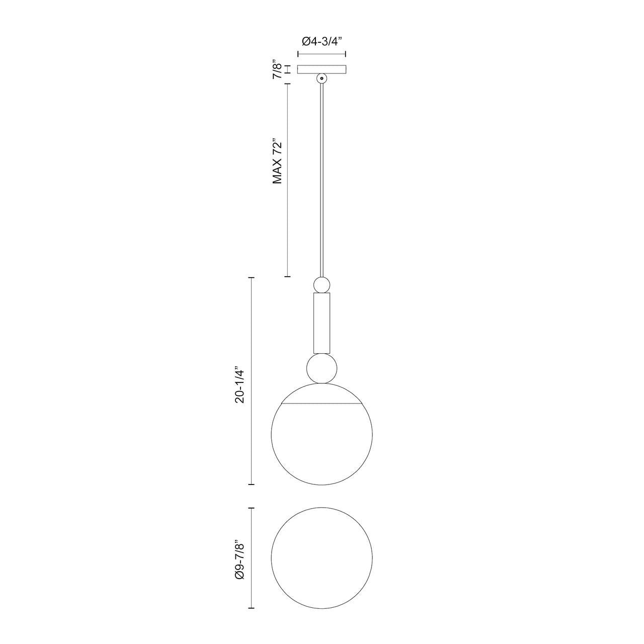 Alora Lighting Delilah Pendant, 1-Light, Matte Black, Clear Glass, 20.25"H