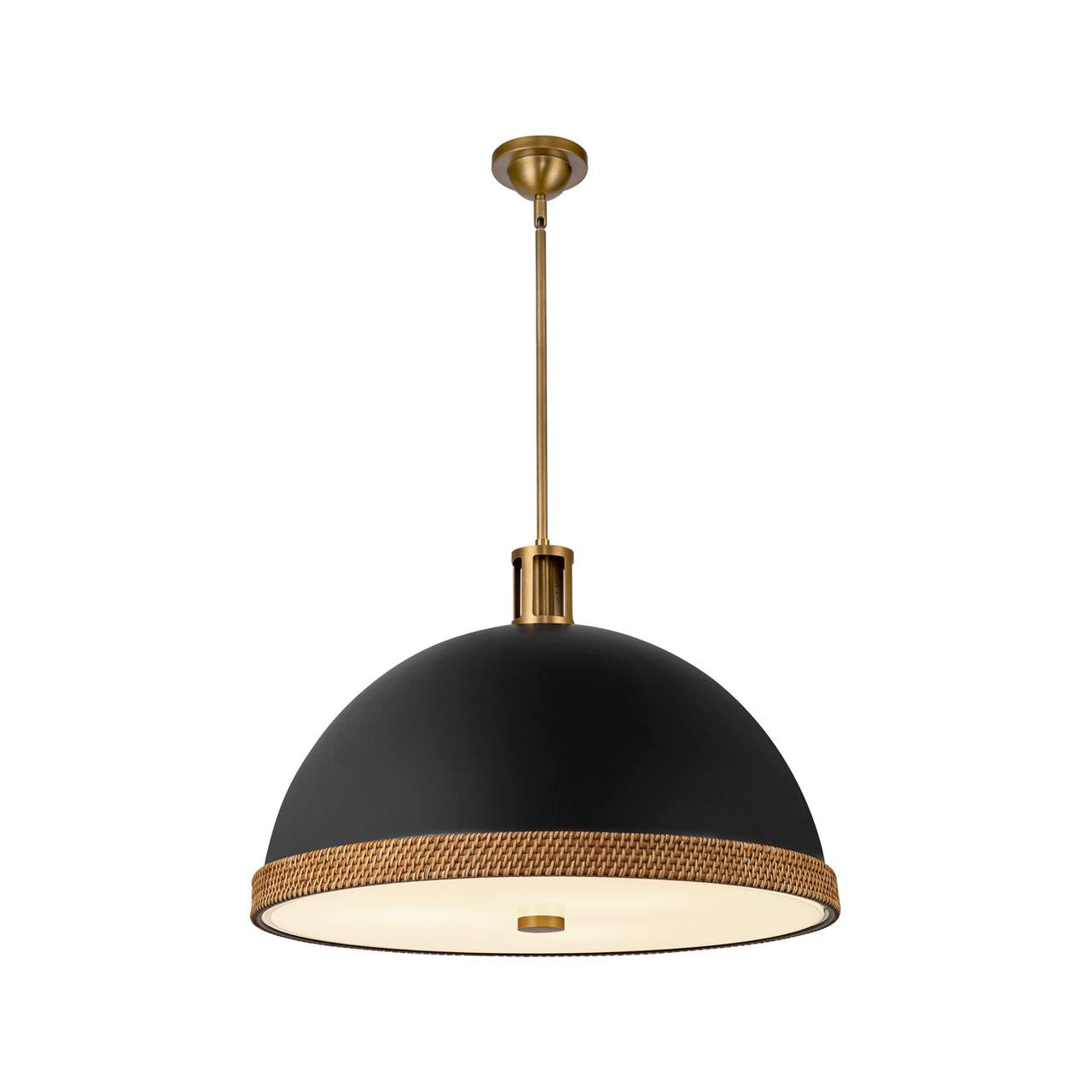 Alora Lighting Doral 3 Light Pendant Vintage Brass, Matte Black