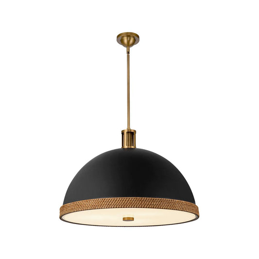 Alora Lighting Doral 3 Light Pendant Vintage Brass, Matte Black