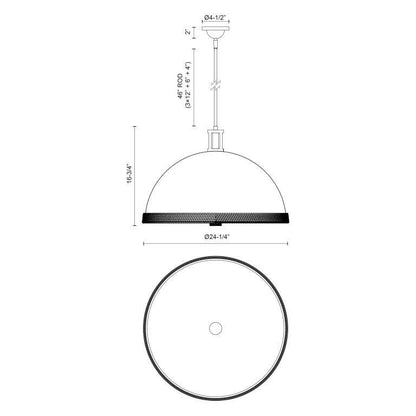 Alora Lighting Doral Pendant, 3-Light, Matte White, Vintage Brass, 24.25"D (PD331024MWVB 7072WL9)
