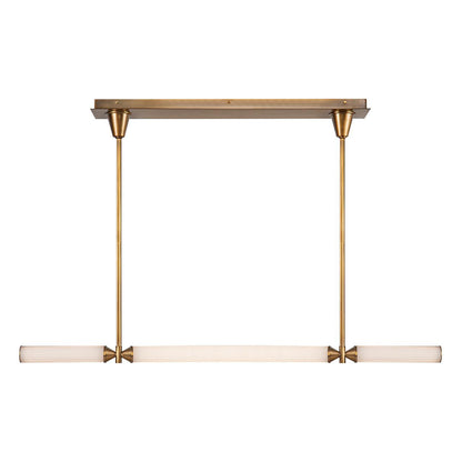 Alora Lighting Edwin Pendant, 42-Light, LED, Vintage Brass, Frosted Ribbed Glass, 47.88"L