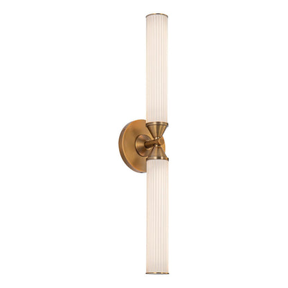 Alora Lighting Edwin Wall/Vanity Light, 24-Light, LED, Vintage Brass, Frosted Ribbed Glass, 22.38"H