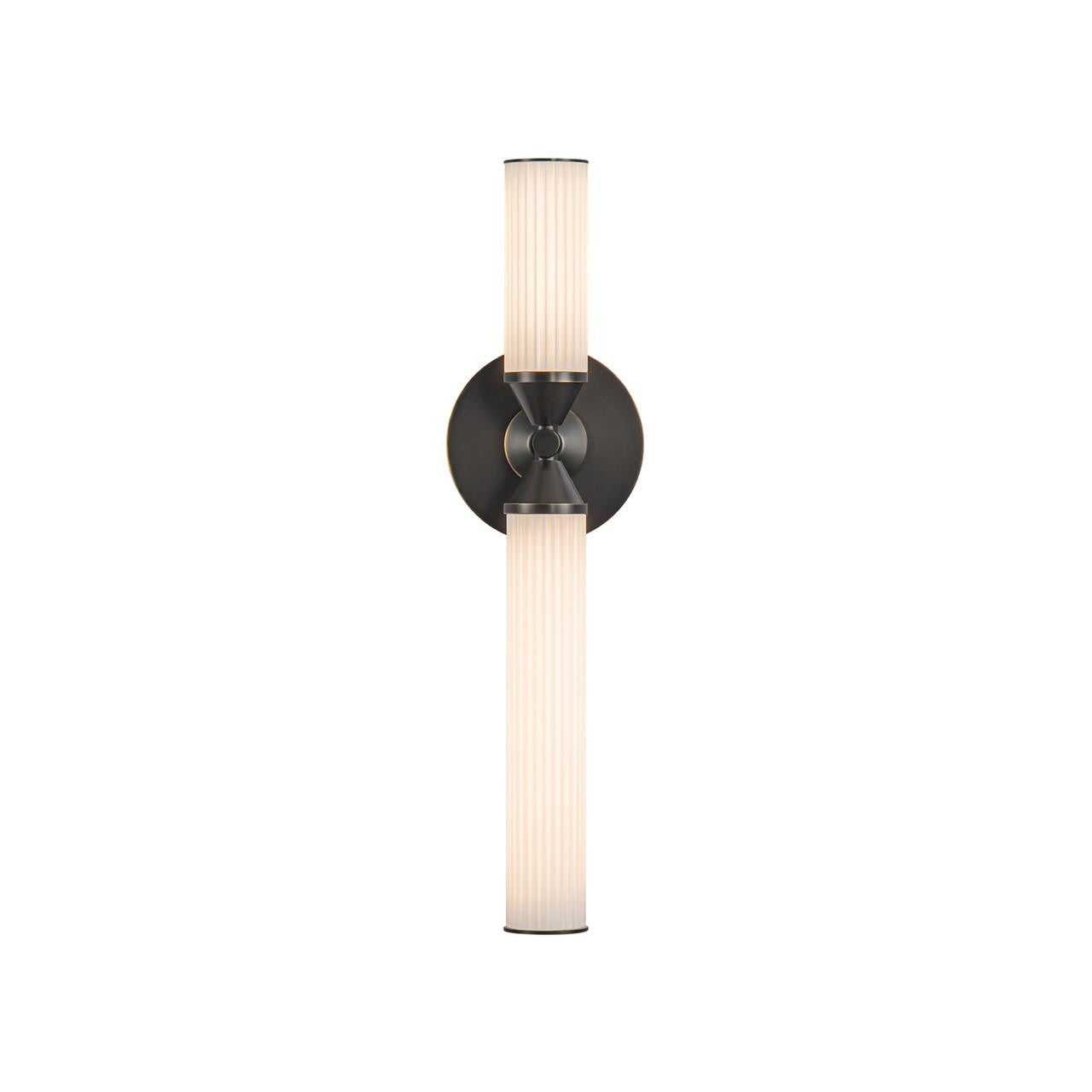 Alora Lighting Edwin Wall/Vanity Light, 4-Light, LED, Urban Bronze, Frosted Ribbed Glass, 17.63"H