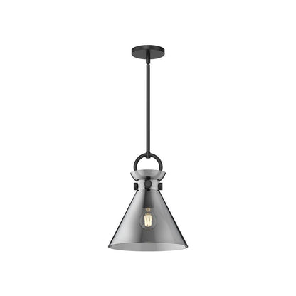 Alora Lighting Emerson Pendant, 4-Light, Matte Black, Smoked Solid Glass, 12.75"H