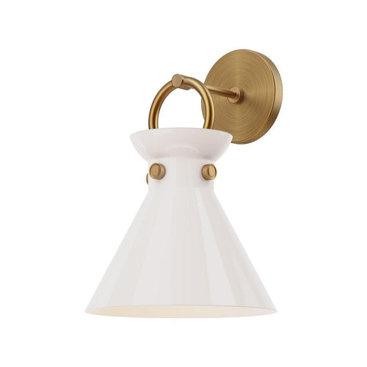 Alora Lighting Emerson Wall/Vanity Light Aged Gold, Glossy Opal Glass