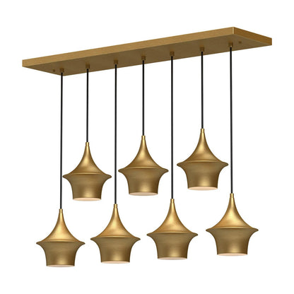 Alora Lighting Emiko 7 Light Linear Chandelier Brushed Gold