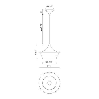 Alora Lighting Emiko 12-in Pendant Matte Black