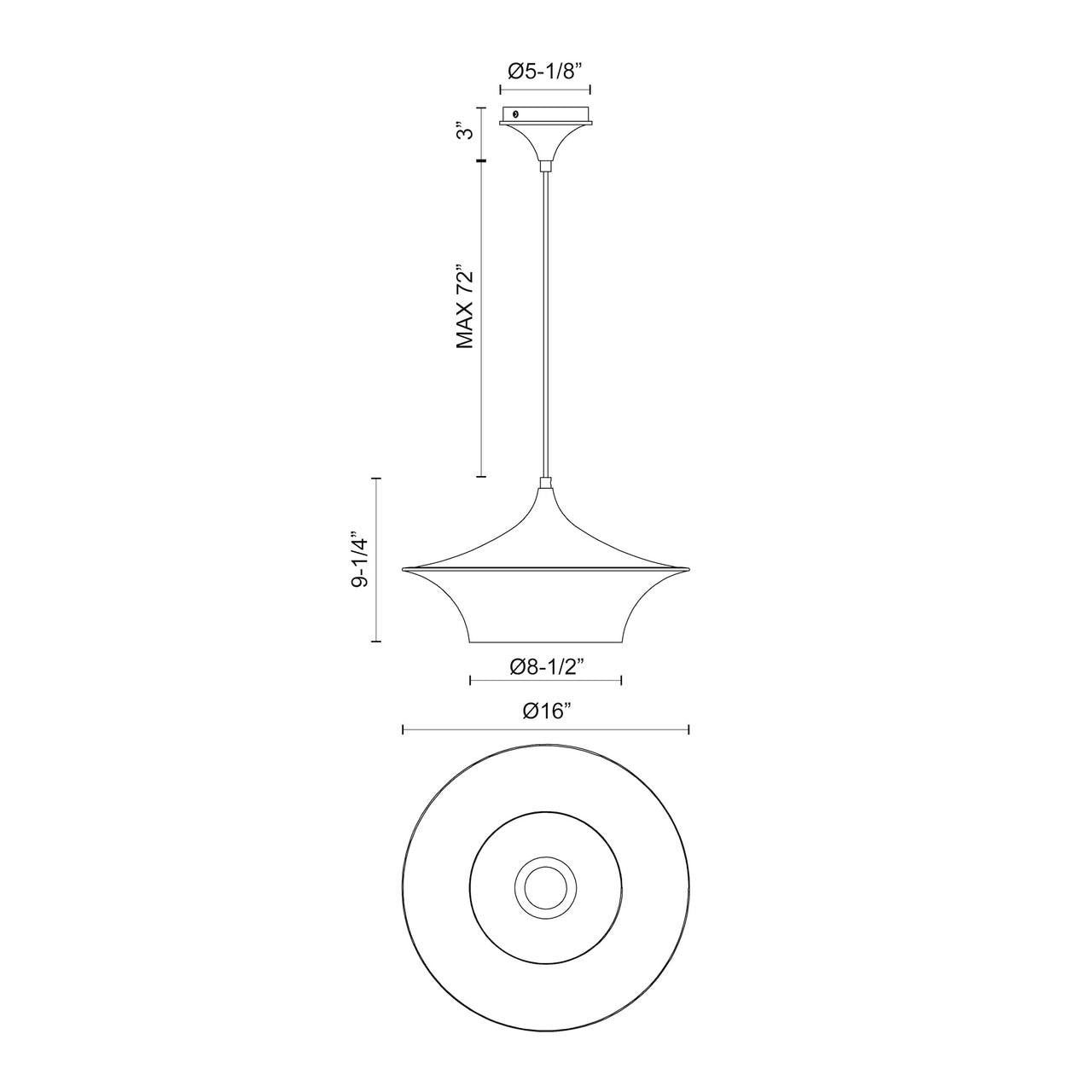 Alora Lighting Emiko 16-in Pendant Matte Black