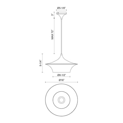Alora Lighting Emiko 16-in Pendant Matte Black