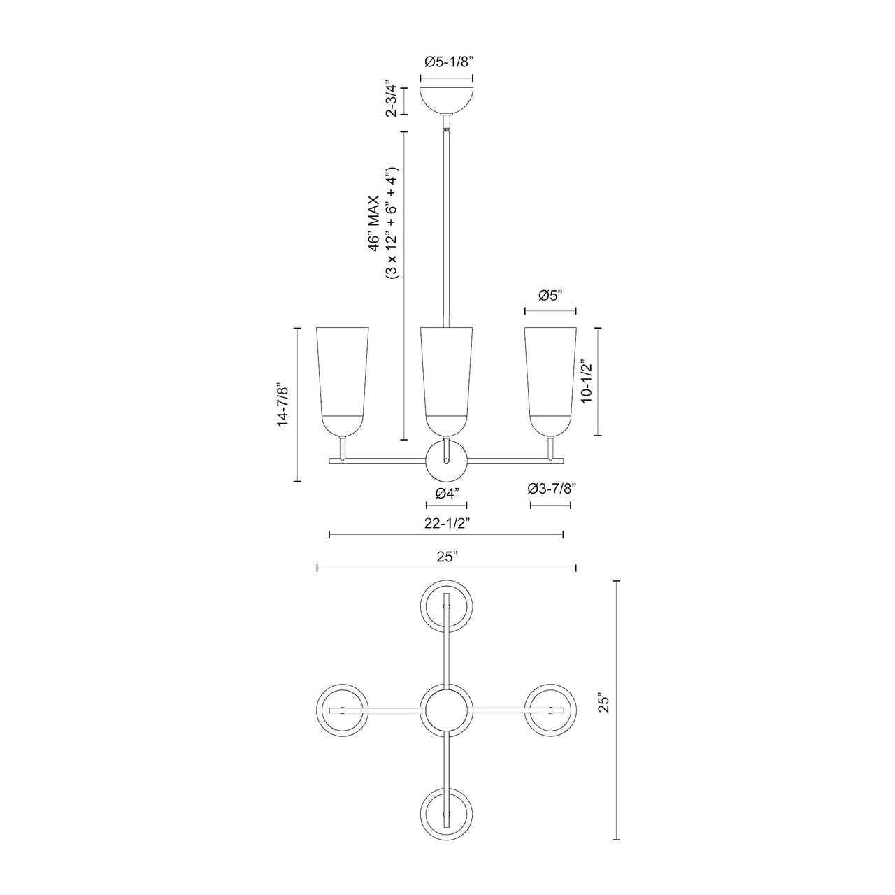 Alora Lighting Emil 4 Light Chandelier Matte Black