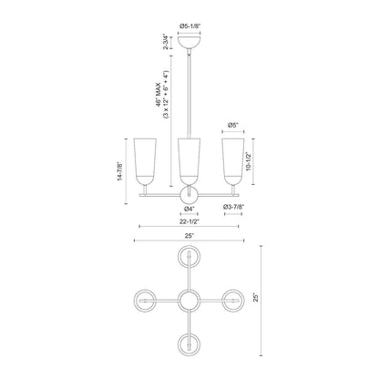 Alora Lighting Emil 4 Light Chandelier Matte Black