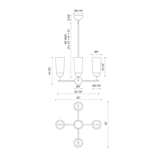 Alora Lighting Emil 4 Light Chandelier Matte Black
