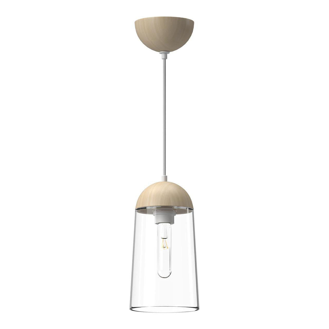 Alora Lighting Emil Pendant, 1-Light, White, White Oak, 11.5"H