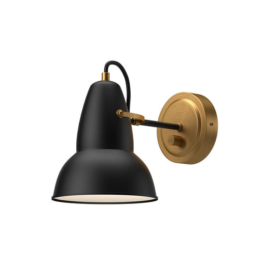 Alora Lighting Felix 7-in Wall/Vanity Light Aged Gold, Matte Black