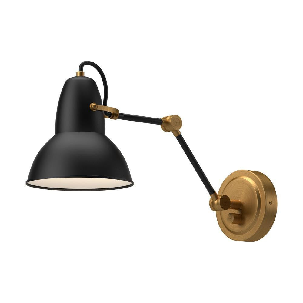 Alora Lighting Felix 6-in Wall/Vanity Light Aged Gold, Matte Black