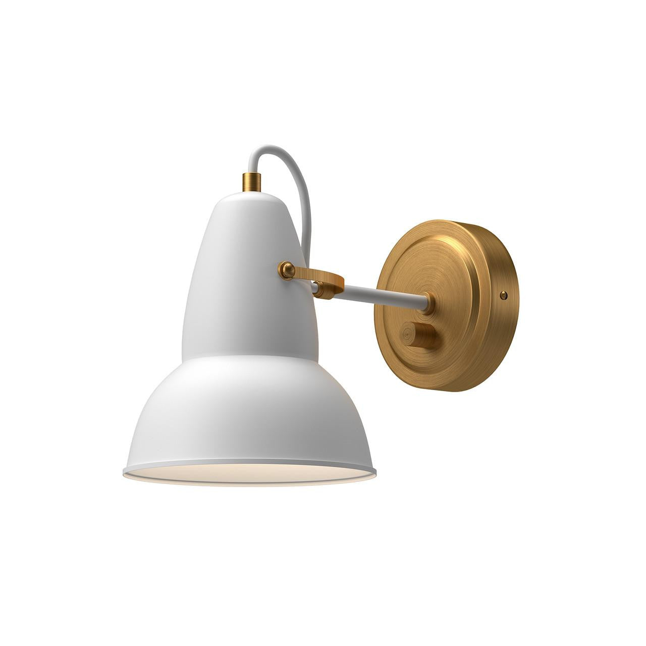 Alora Lighting Felix Wall Sconce, 1-Light, White, Aged Gold, 11.25"E