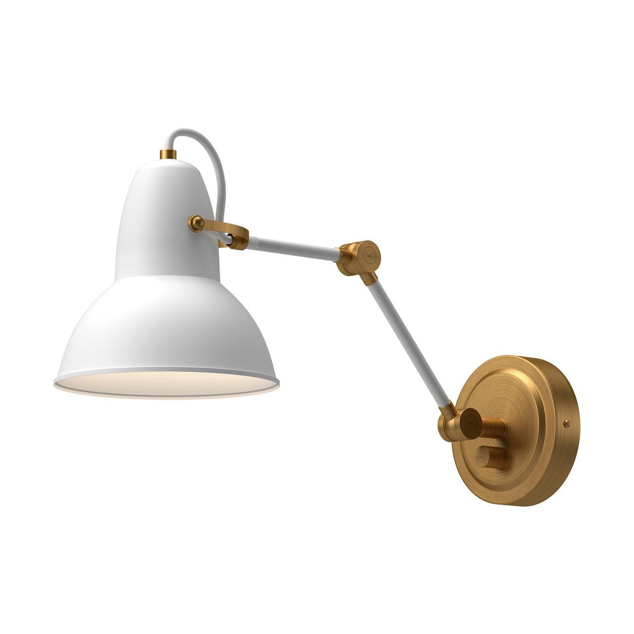 Alora Lighting Felix Wall Sconce, 1-Light, White, Aged Gold, 20.38"E