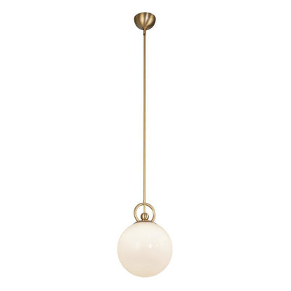 Alora Lighting Fiore 10-in Brushed Gold/Glossy Opal Glass 1 Light Pendant