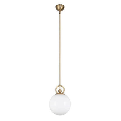 Alora Lighting Fiore 10-in Brushed Gold/Glossy Opal Glass 1 Light Pendant