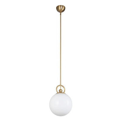 Alora Lighting Fiore 10-in Brushed Gold/Glossy Opal Glass 1 Light Pendant