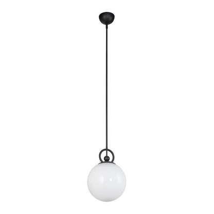 Alora Lighting Fiore 10-in Matte Black/Glossy Opal Glass 1 Light Pendant
