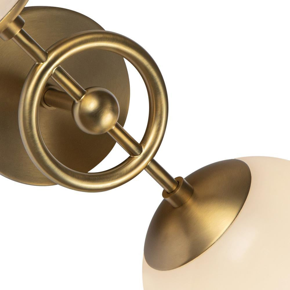 Alora Lighting Fiore 18-in Brushed Gold/Glossy Opal Glass 2 Lights Wall Vanity