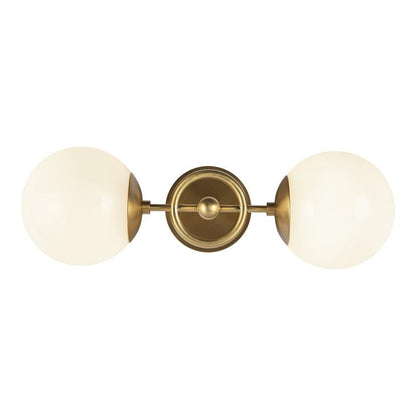 Alora Lighting Fiore 18-in Brushed Gold/Glossy Opal Glass 2 Lights Wall Vanity