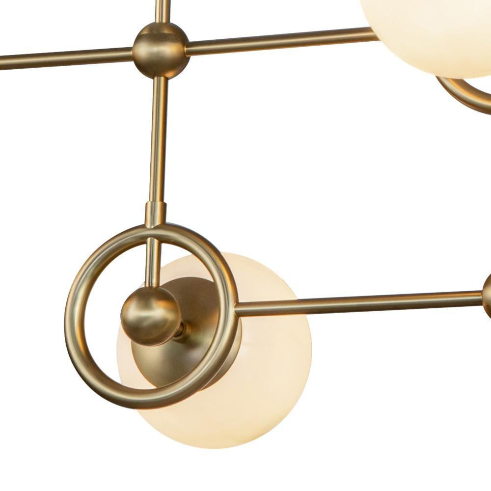 Alora Lighting Fiore 42-in Brushed Gold/Glossy Opal Glass 4 Lights Chandelier