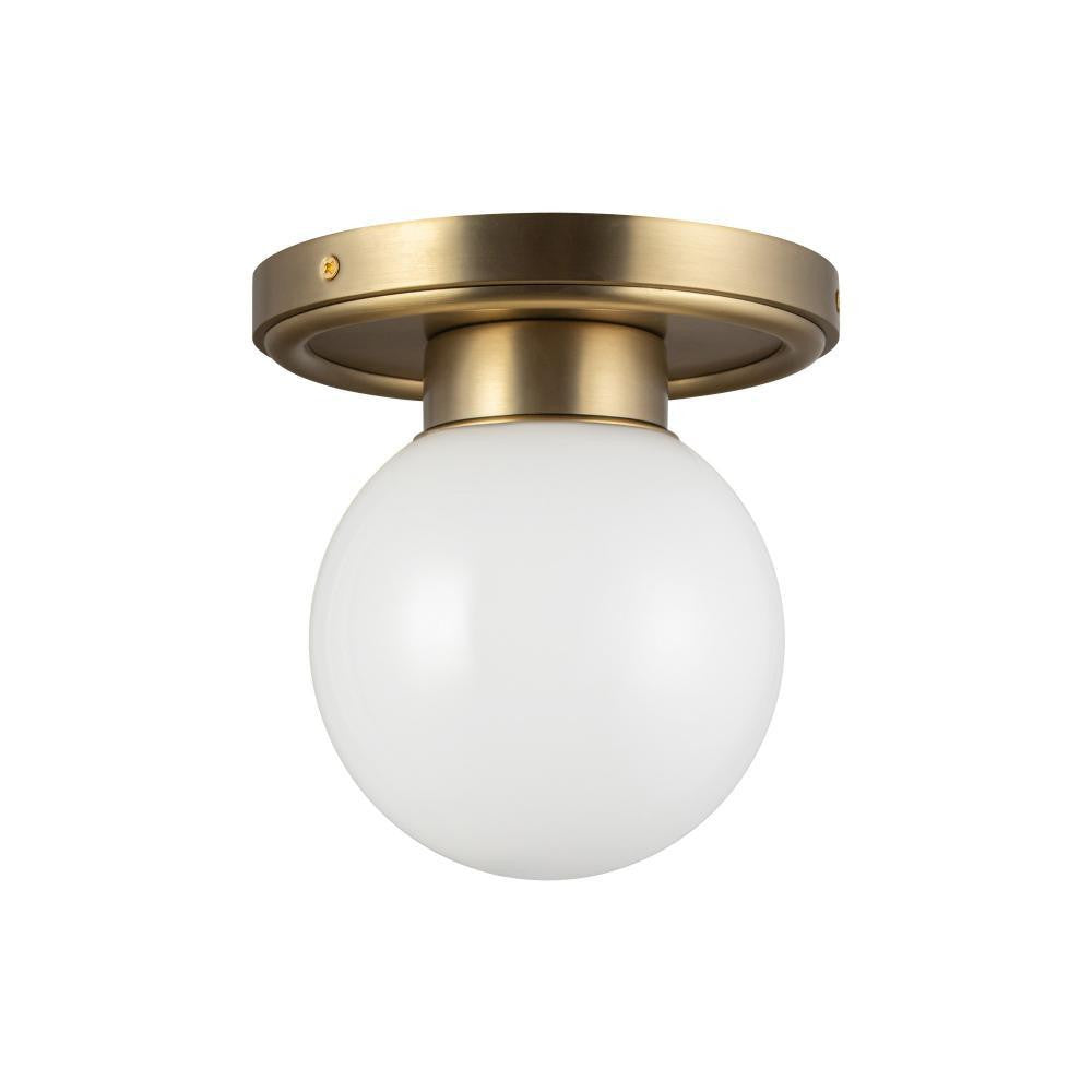 Alora Lighting Fiore 6-in Brushed Gold/Glossy Opal Glass 1 Light Semi-Flush